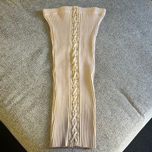 Naked wardrobe lace up midi skin. New without tags. Never worn.
